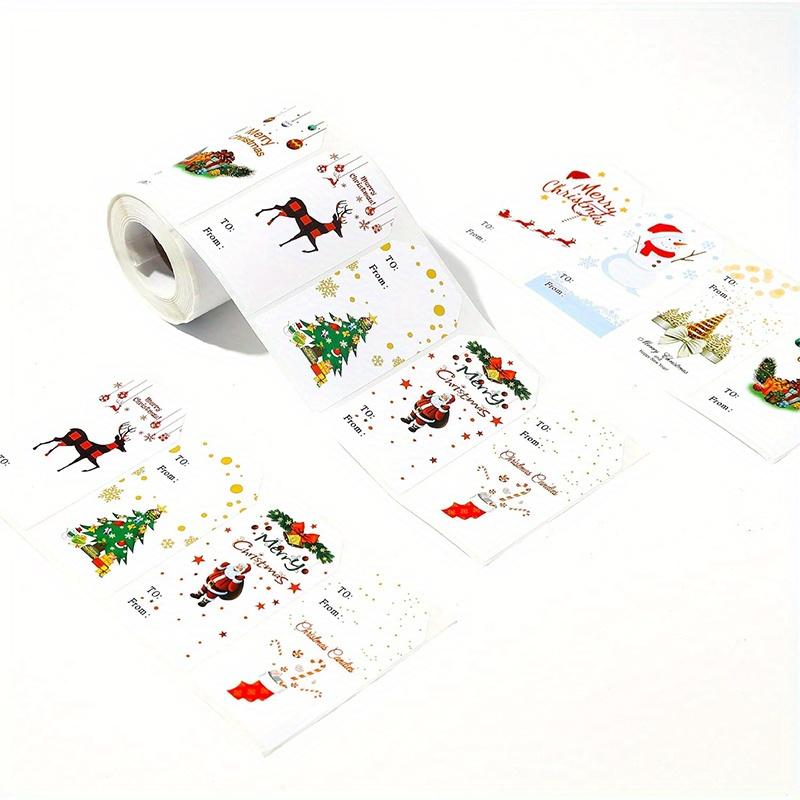 300Pieces/Roll Christmas Gift Tags Sticker Name Tags for Christmas Presents Gift Labels