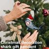 Shark Shaped Christmas Ornament Holiday Themed Acrylic Decoration Festival Season Indoor And Car Display Pendant