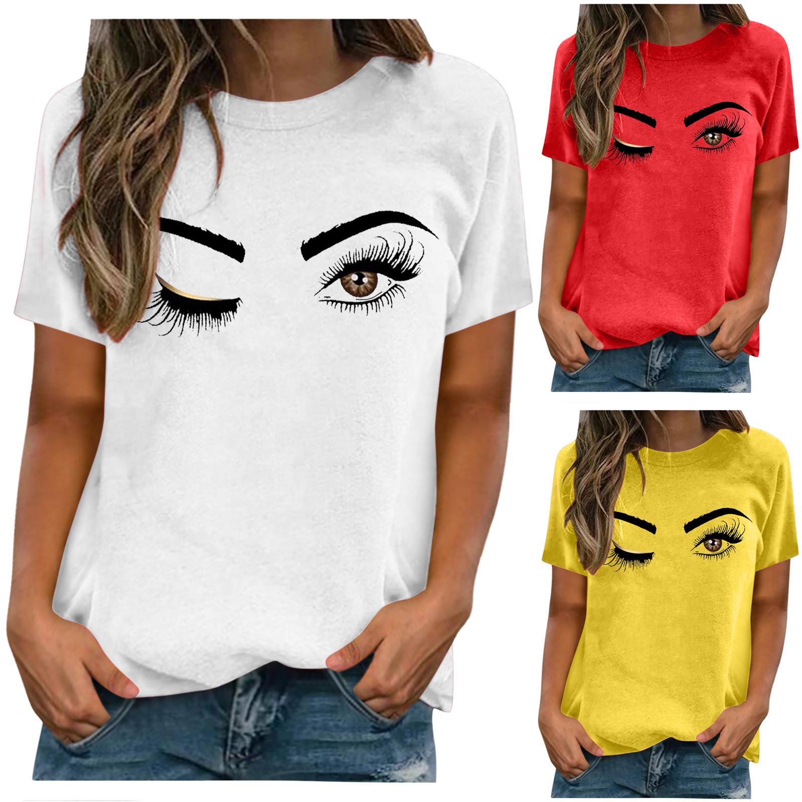 

Women s Summer Fashion Print Short Sleeve T-Shirt Casual Blouse