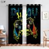 Cool Game Controller Printed Curtains Suitable For Children's Room Bedroom Game Room E-Sports Room Decorative Curtains 2 Pieces