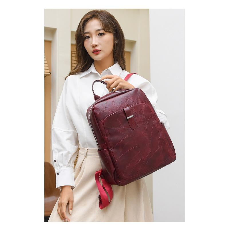 PU Soft Leather Large Capacity Commuting Women's Backpack