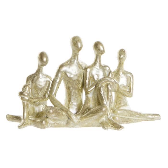 Figurine Décorative 21 X 8 X 12 Cm Doré Famille