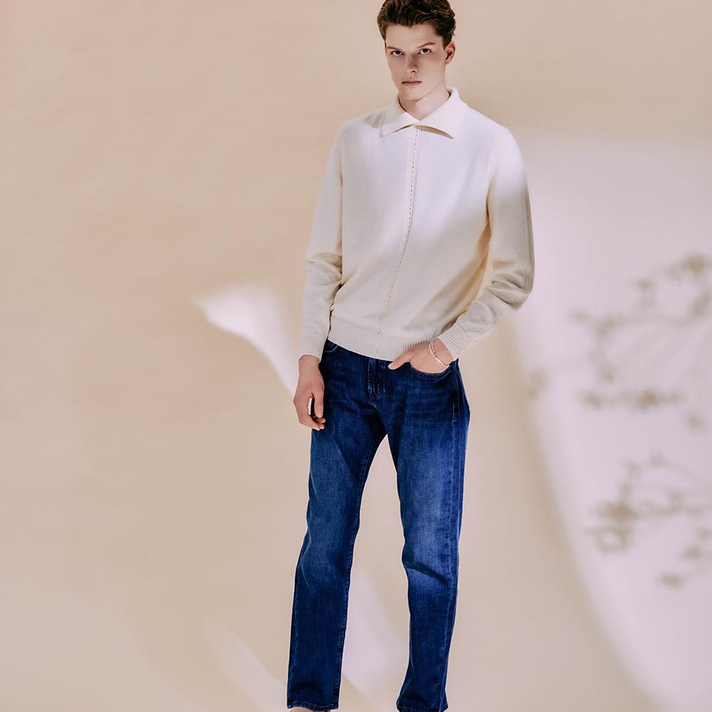 EDWARDMAX Boucle Summer Cotton Collar Knit