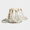 Xiaoxiangfeng Tasche, Neue Perlenketten-Tasche, Damen Hochwertige und Vielseitige Leder Einzel-Schulter Crossbody Beuteltasche