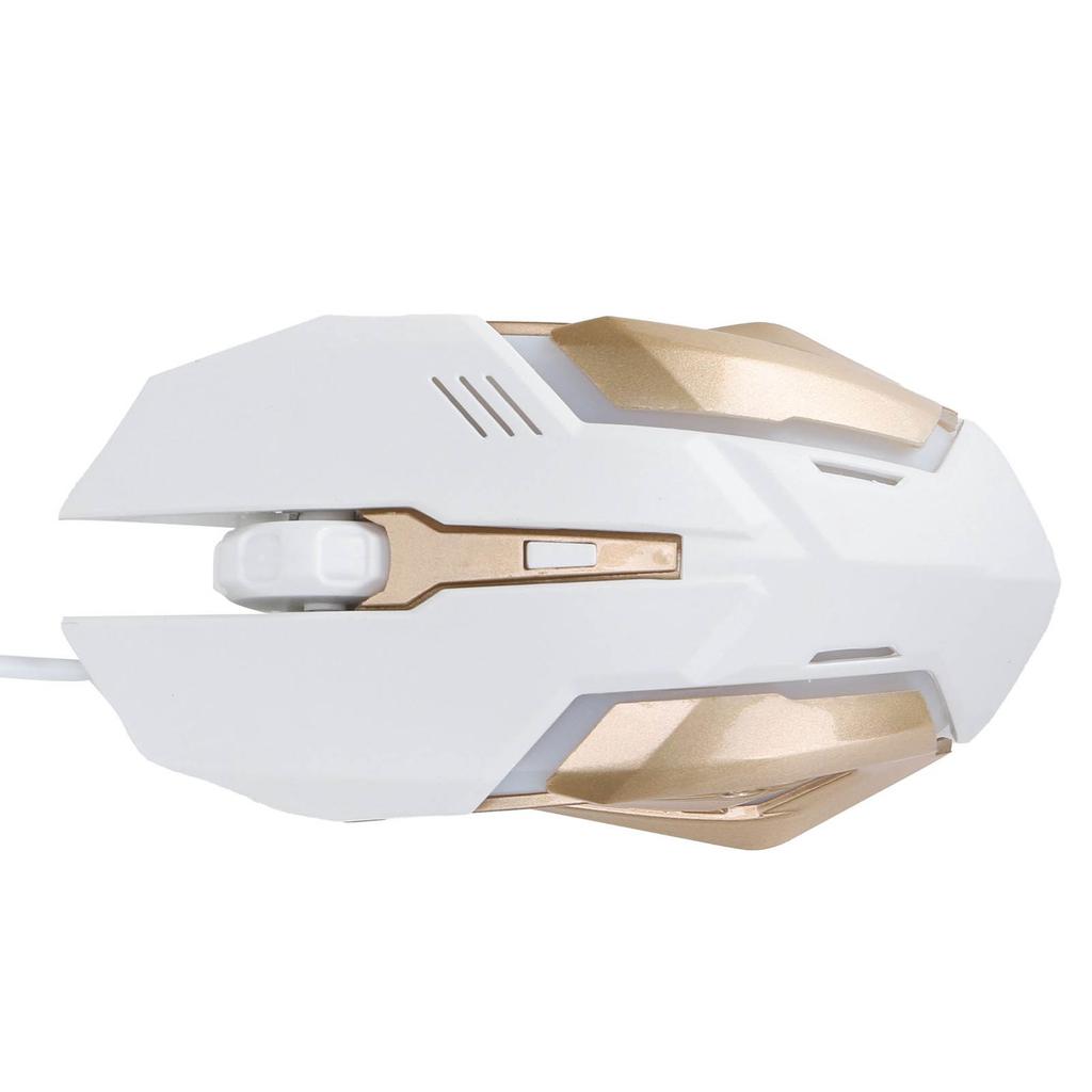 Kabelgebundene Gaming-Maus Ergonomisch Atmendes Licht RGB-Hintergrundbeleuchtung Mechanische Mäuse für PC Notebook LaptopWeiß