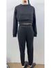 2024 Autumn/Winter Women's Slim Fit High Neck Long Sleeve Casual Set for Europe and America
