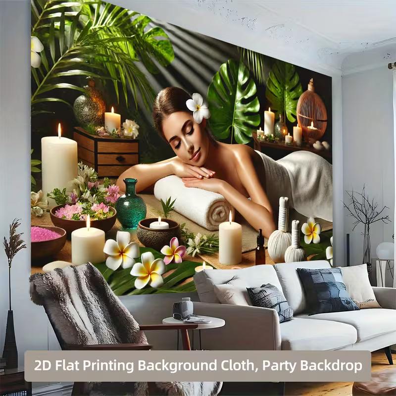2D Wellness Spa Backdrop, Relaxing Massage Photography Background