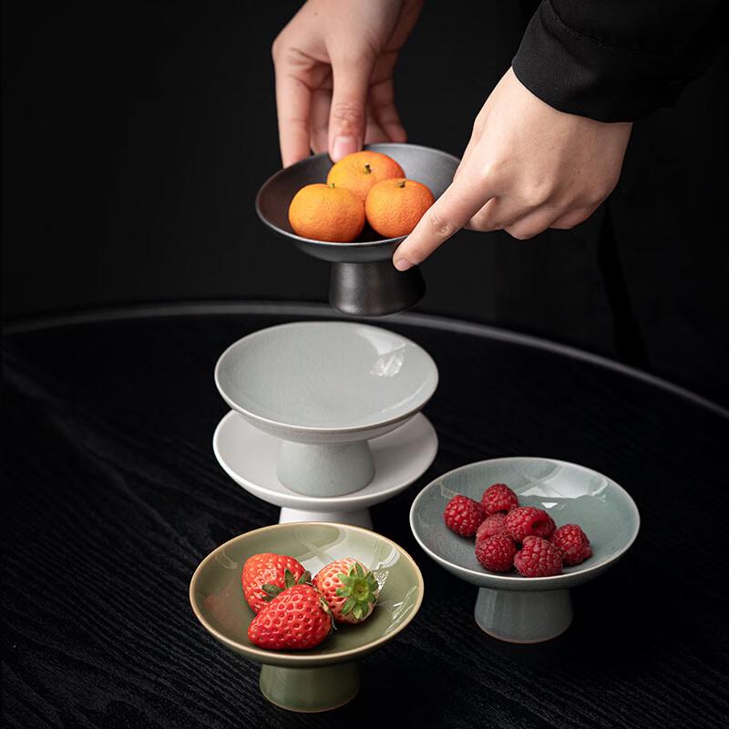 Ceramic High-Footed Snack and Dessert Plate