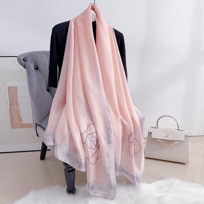 Silk Scarf for Women Spring and Summer New New Silk Satin Long Scarf Korean Style Fashion Printed Scarf Air Conditioning Shawl Exterior Beach Towel
