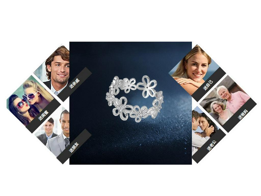 925 Sterling Silver Floral Shadow Lace Ring: Elegant Hollowed-Out Flower Design for Women