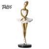 Counterweighted Base Figurine Ballet Dancer Figurine, Ballerina Statue with Stable Round Base, Resin Literary Home Decoration Figurines, Elegant