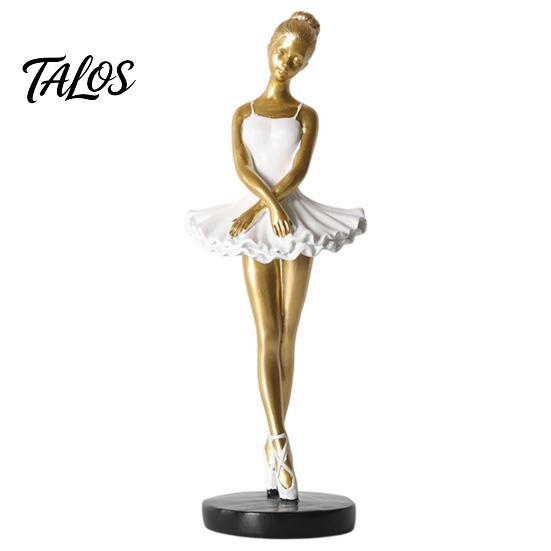 Counterweighted Base Figurine Ballet Dancer Figurine, Ballerina Statue with Stable Round Base, Resin Literary Home Decoration Figurines, Elegant