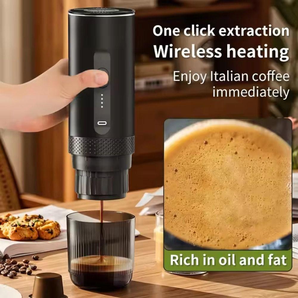 2-in-1 Portable Espresso Machine 20 Bar Travel Coffee Maker Convenient Electric Coffee Maker Car