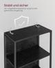 VASAGLE Libreria a 6 Ripiani con Illuminazione LED Regolabile, Scaffale con Struttura in Acciaio, 30,3 x 60 x 178,6 cm, per Soggiorno, Camera da Letto, Studio Nero Ebano