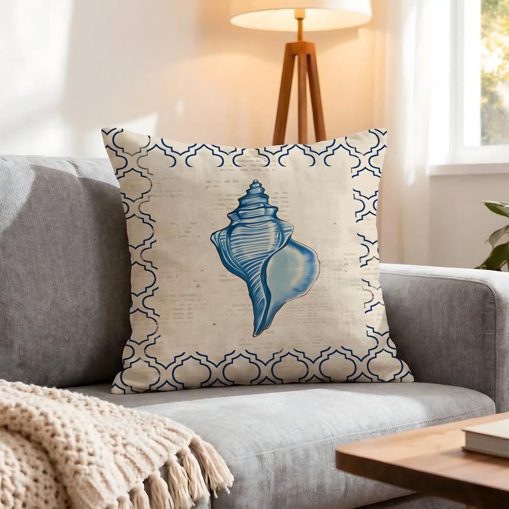 Pattern Conch Pattern Cushion Cover 1Pcs Decorative Covers Soft Cushion Case For Sofa Couch Decor 40X40 45X45 Pillowcases
