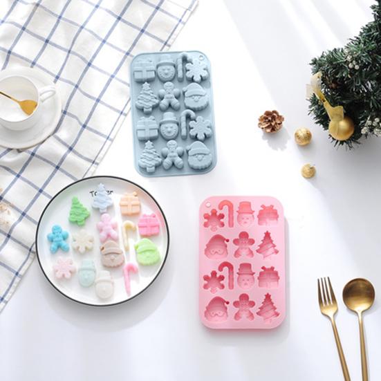 Kerst siliconen mallen, 3D kerst chocolade mallen met 25 kerstelementen patroon, demonteerbare kerstcakevormen kerstboom siliconen mal voor gummy snoep koekjes