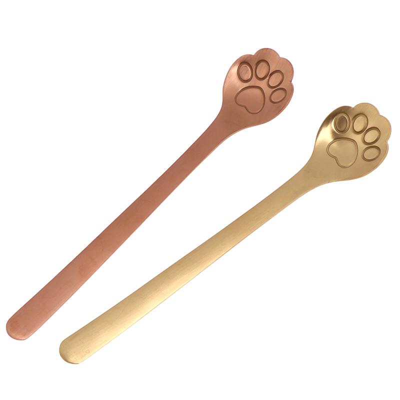 1Pc Stainless Steel Coffee Dessert Spoon Cat Paw Claw Spoon Stirring Spoon