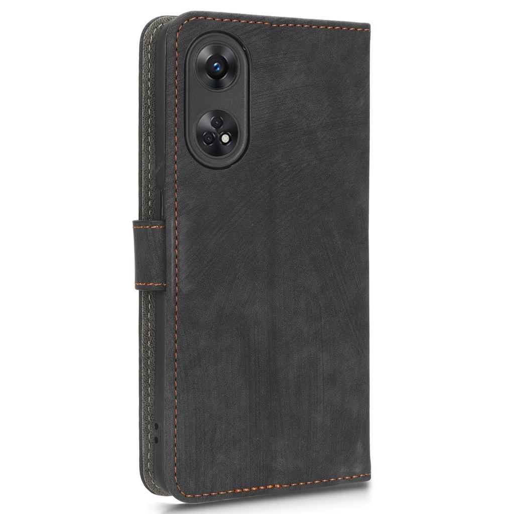 For Oppo Reno8 T 4G Leather Phone Case Phone Stand RFID Blocking Wallet Cover