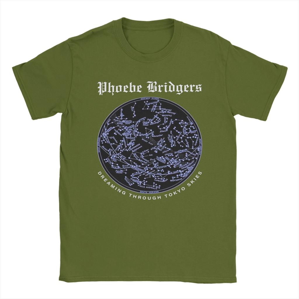 Men Phoebe Bridgers Dreaming Through Tokyo Skies T Shirt Pure Cotton Tops Funny Short Sleeve Round Neck Tees Big Size T-Shirt