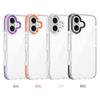 Foreign Trade Applicable iPhone 17 Transparent Mobile Phone Case Metal Frame Apple 16promax Two-in-one 2.5MM Thickness