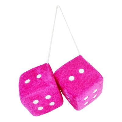 Fuzzy Dice Dice Plush Car Rear Mirror Decoration Hanging Dice Car Rear View Mirror