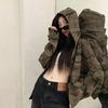 Women S Vintage Camo Hooded Sweatshirt Jacket Loose Long Sleeve Zip Up Top