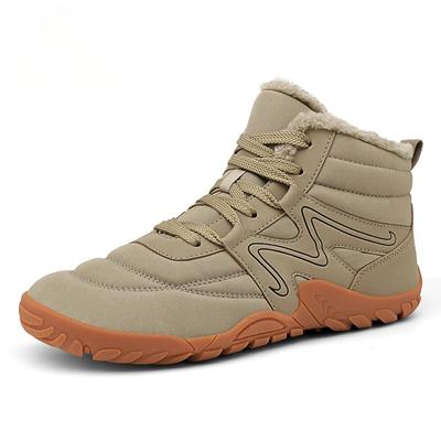 Grande taille 36-48 kaki unisexe hiver super chaud avec fourrure extérieur bottines de neige antidérapantes imperméables hommes femmes chaussures montantes
