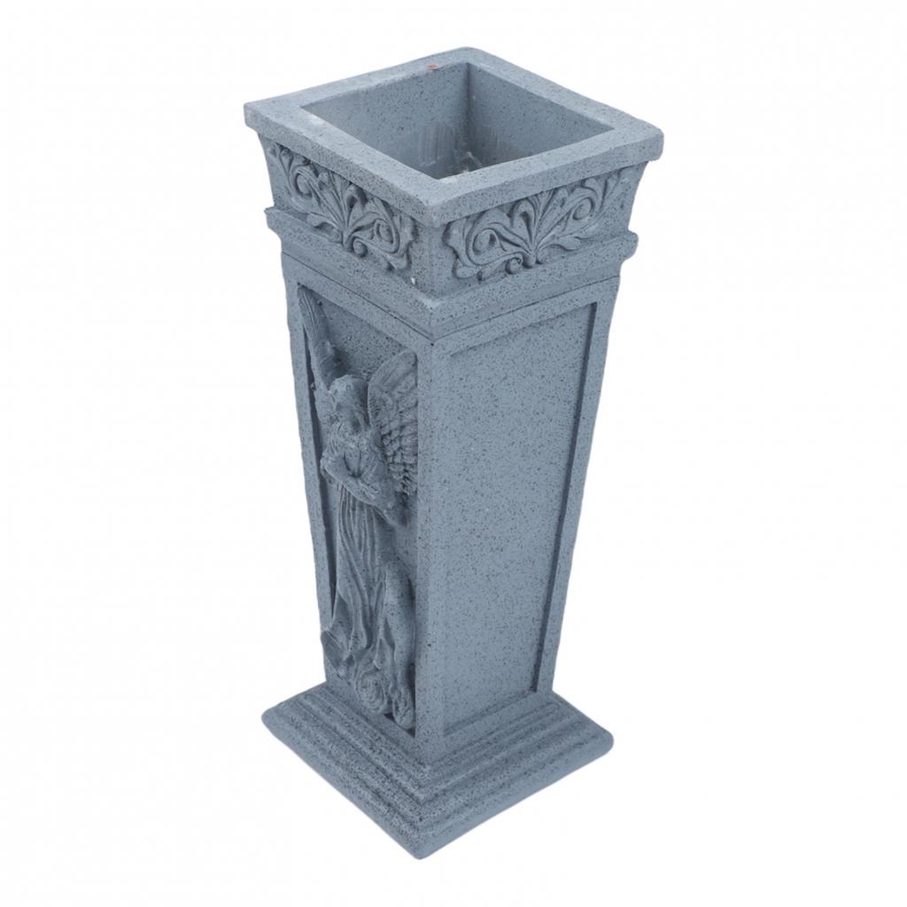 Memorial Flower Holder Resin Cemetery Vase Elegant Angel Design