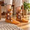 Comfy Indoor Slipper Socks 1 Pair 3D Knit Animal Socks Fuzzy Cute Novelty Knitted Hand Crocheted Floor Sock Stuffed Christmas Gift for Kids
