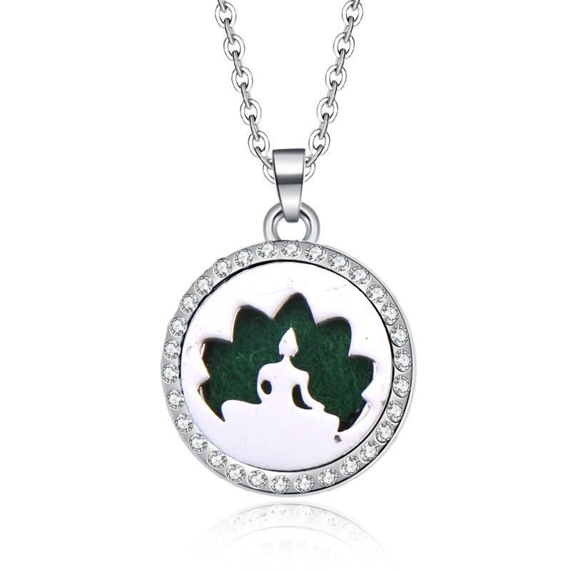 New Stainless Steel Alloy Fashion Aromatherapy Necklace Essential Oil Diffuser Perfume Locket Pendant Women Jewelry Gift