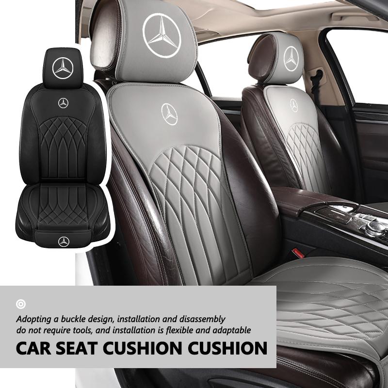 BFE3 For Benz Car Logo Seat Cushion Auto Seat Headrest Cushion Neck Pillow Case Accessories AMG Exclusive A C E R V Class CLA CLS