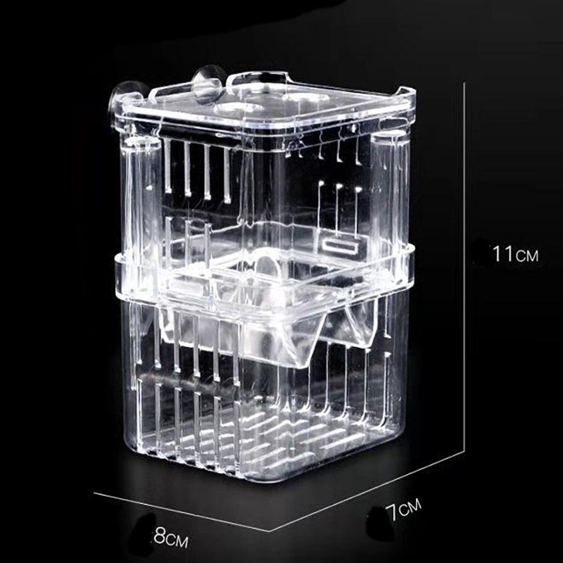 

Acrylic Fish Breeding Box Fine Workmanship Floating Design Aquarium Isolation Double Guppies Hatching Incubator S M L Size 1 Pc