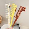 Cartoon Long-handled Comb Cute Bear-shaped Hairbrush Creative Design Fashionable Student-friendly Portable Straightening Comb