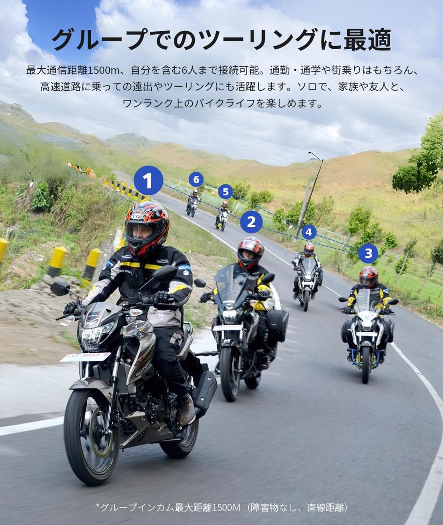 JESIMAIK R16Pro Motorcycle Music and FM Simultaneous Qualcomm 7mm Comfortable Full Automatic Connection 1500m Communication IP67 Waterproof and Music
