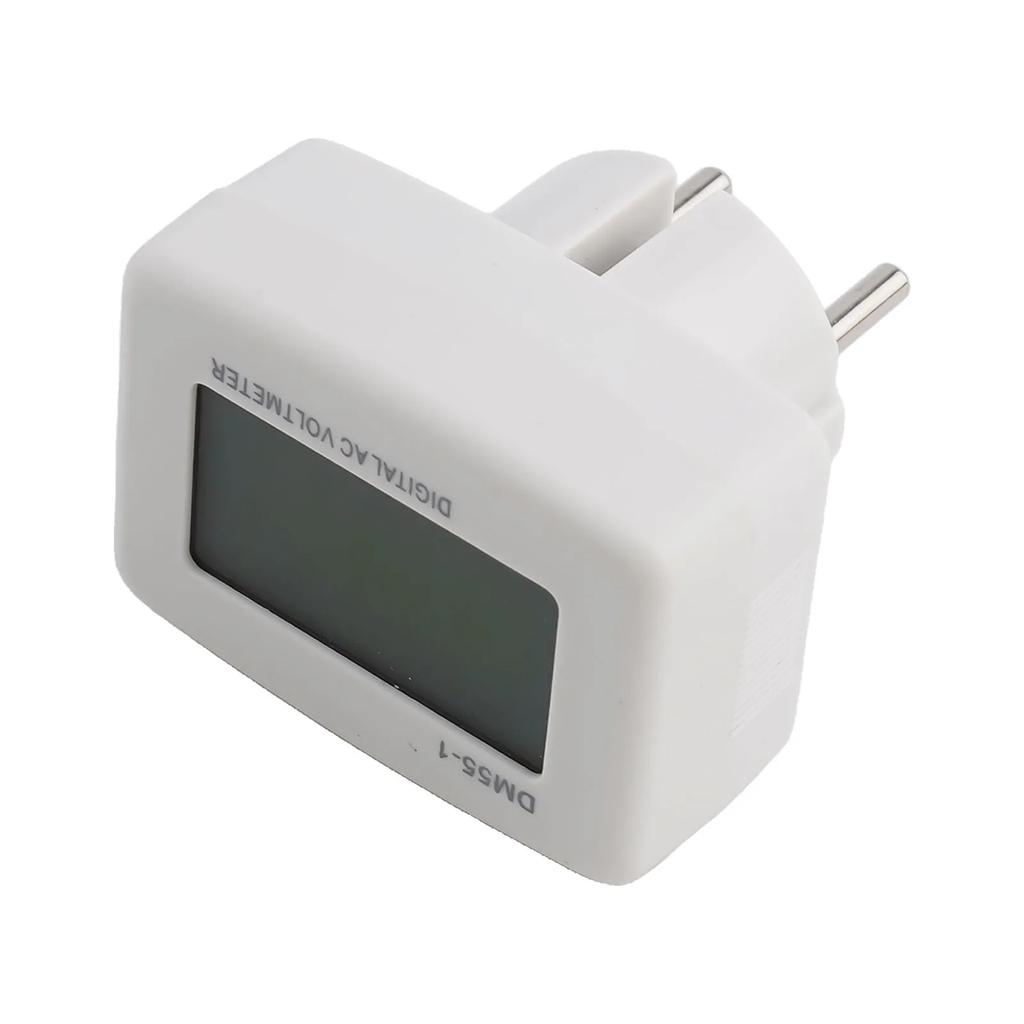 =DM55-1 AC Digital Voltmeter=Plug Type 110V-220V Digital AC LCD Digital Voltmeter Real-time Current Wall Flat Voltage Meter