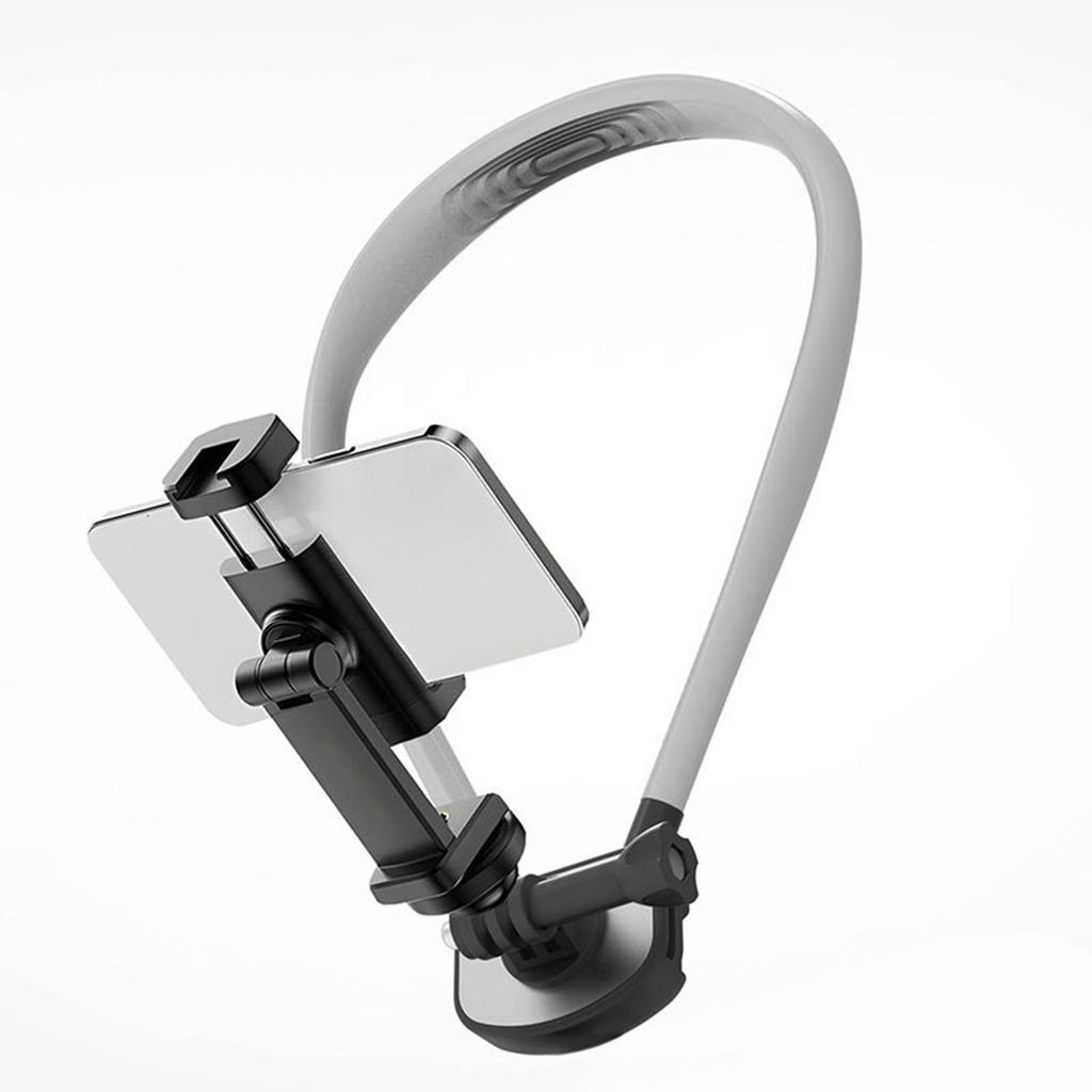Neck Phone Holder with Clip Hands Free Accessories Silicone Exterior for Video Recording