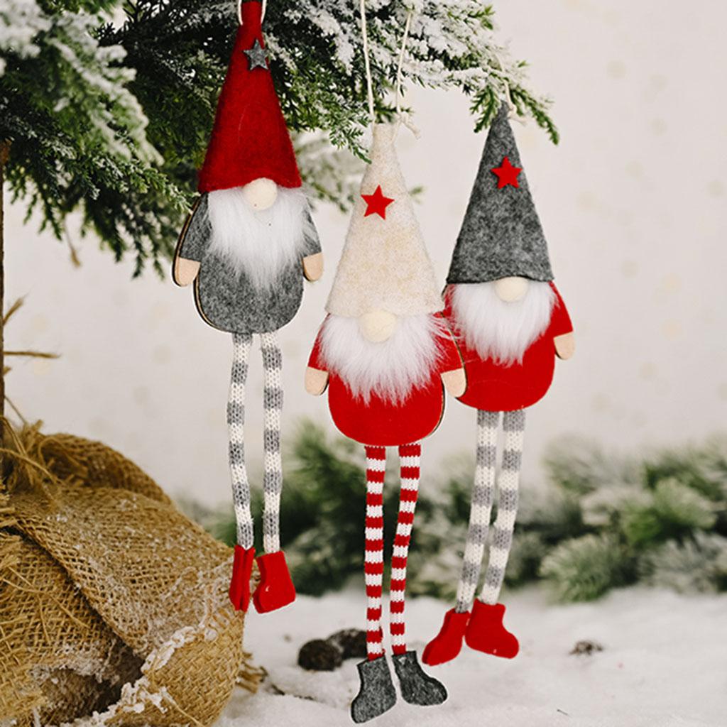 Christmas Gnome Pendant 6pcs Long Leg for Doll Xmas Festival Baby Shower Decorat