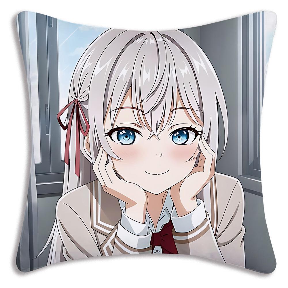 Alya Speaks In Russian Masachika Pillow Covers Cartoon Sofa Decorative Home Double-Sided Printing Short Plush Cute Cushion Cover