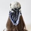 Black and White Cashew Floral Silk Scarves Wholesale Hot-selling, 71cm Headscarves, Headscarves, Square Scarves for Women, Summer Thin Scarves