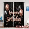2pcs   2D FLAT PRINTING Curtains (Without Rod) Birthday Glow(1) Modern Window Curtain 100% Polyester Curtains Decorations