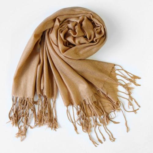 

Warm Winter Womens Cashmere Silk Solid Color Long Pashmina Shawl Wrap Scarf верблюд