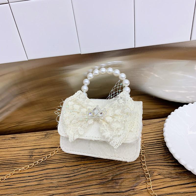 2025 Kinder Prinzessin Perle Schleife Umhängetasche