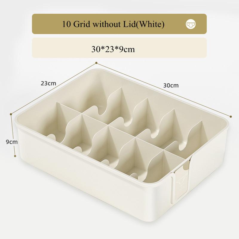 1/10/15 Gitter-Aufbewahrungsbox aus Kunststoff für Unterwäsche mit staubdichtem Deckel, Socken, BHs, Schrankschubladen, Organizer-Behälter für Kleiderschrank und Schlafzimmer