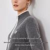 Navigare Women's Mock Neck Wool Knit Cardigan