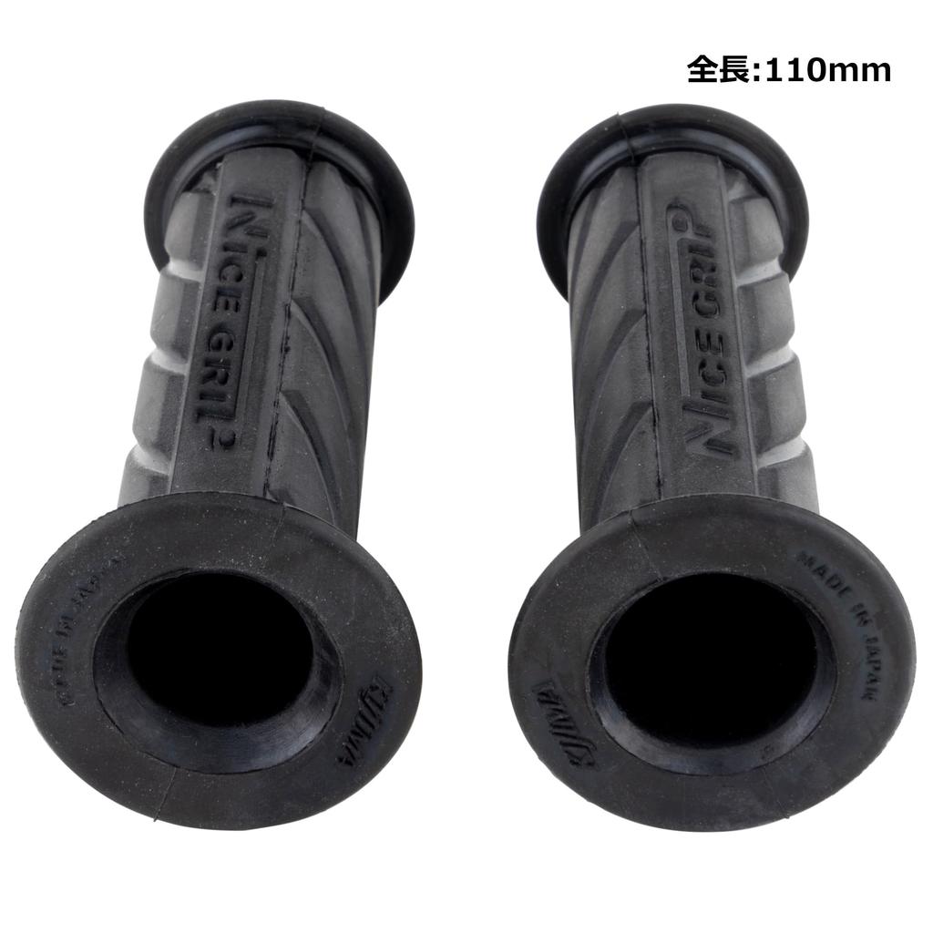 Kijima 201-6732 Motorcycle Grip, NICE Neo Mini, Non-Piercing Type, Black, 4.3 x 0.9 inches (110 x 22.2 mm), Moped, Scooter