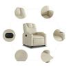 Electric Recliner Chair with Rising Function Cream Artificial Leather