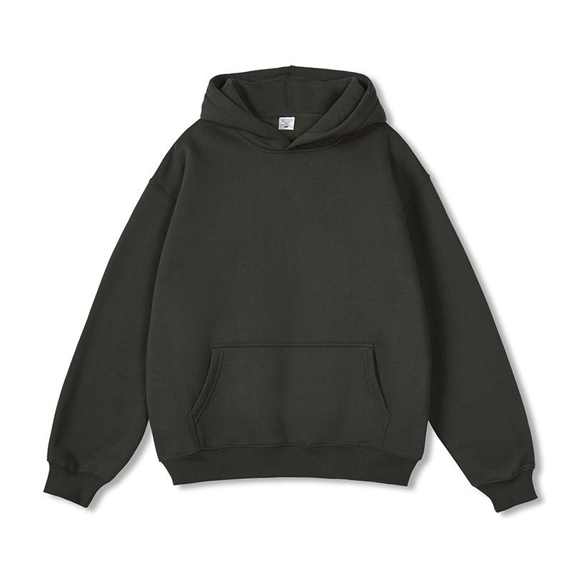 2025 Men's Fleece-Lined Oversized Hoodie - Solid Color, Thick, Winter/Autumn Streetwear Jacket