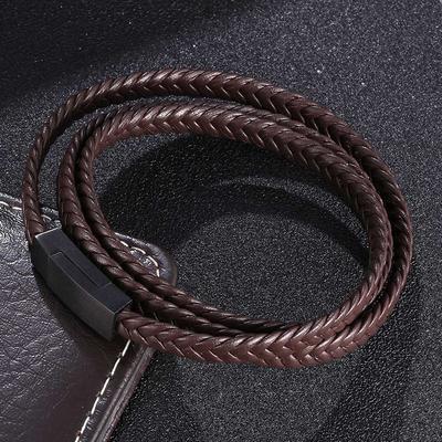 Fashion Hand-Woven Multi-layer Men's Jewelry Jewellery Celebrity Wind Vintage Alloy Buckle Leather Bracelet