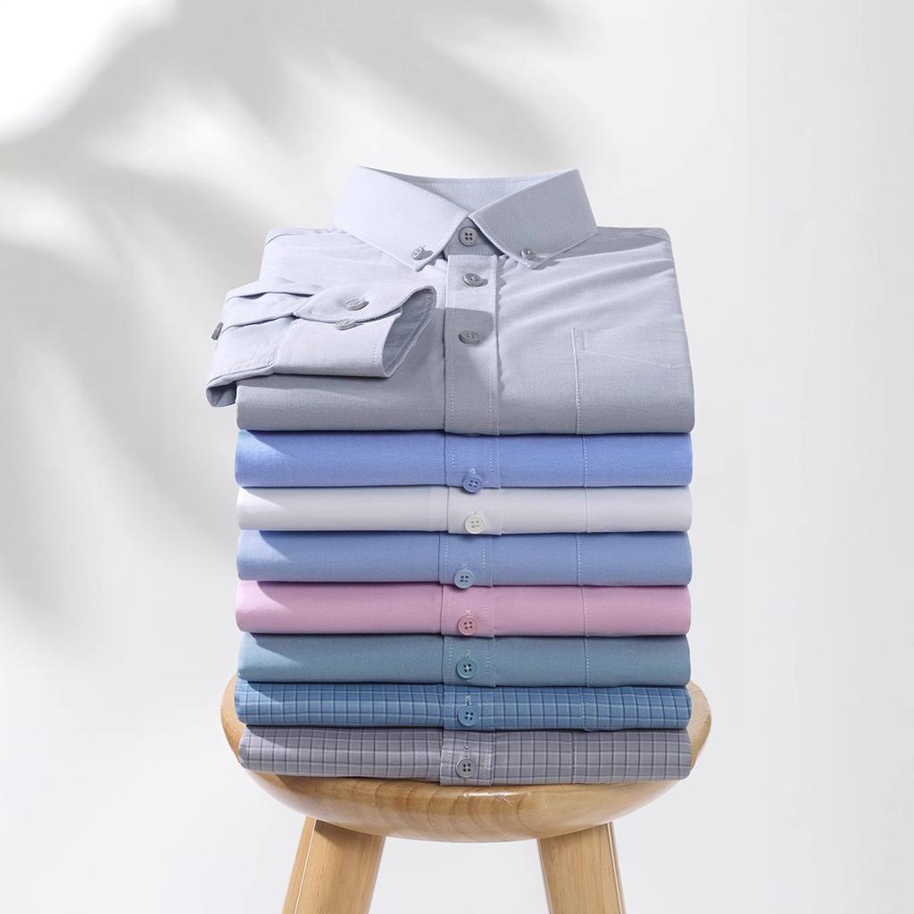 New Quality Anti-Wrinkle Men Shirt Long Sleeves Dress Shirts For Men Slim Fit Camisa Social Business Blouse White Shirt S-4XL