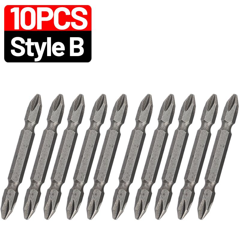 PH2 Cross Slot Magnetic Screwdriver Bits S2 Steel Magnetic Double Head Torque Batch Head Drill Bit Electric Driver Power Tools